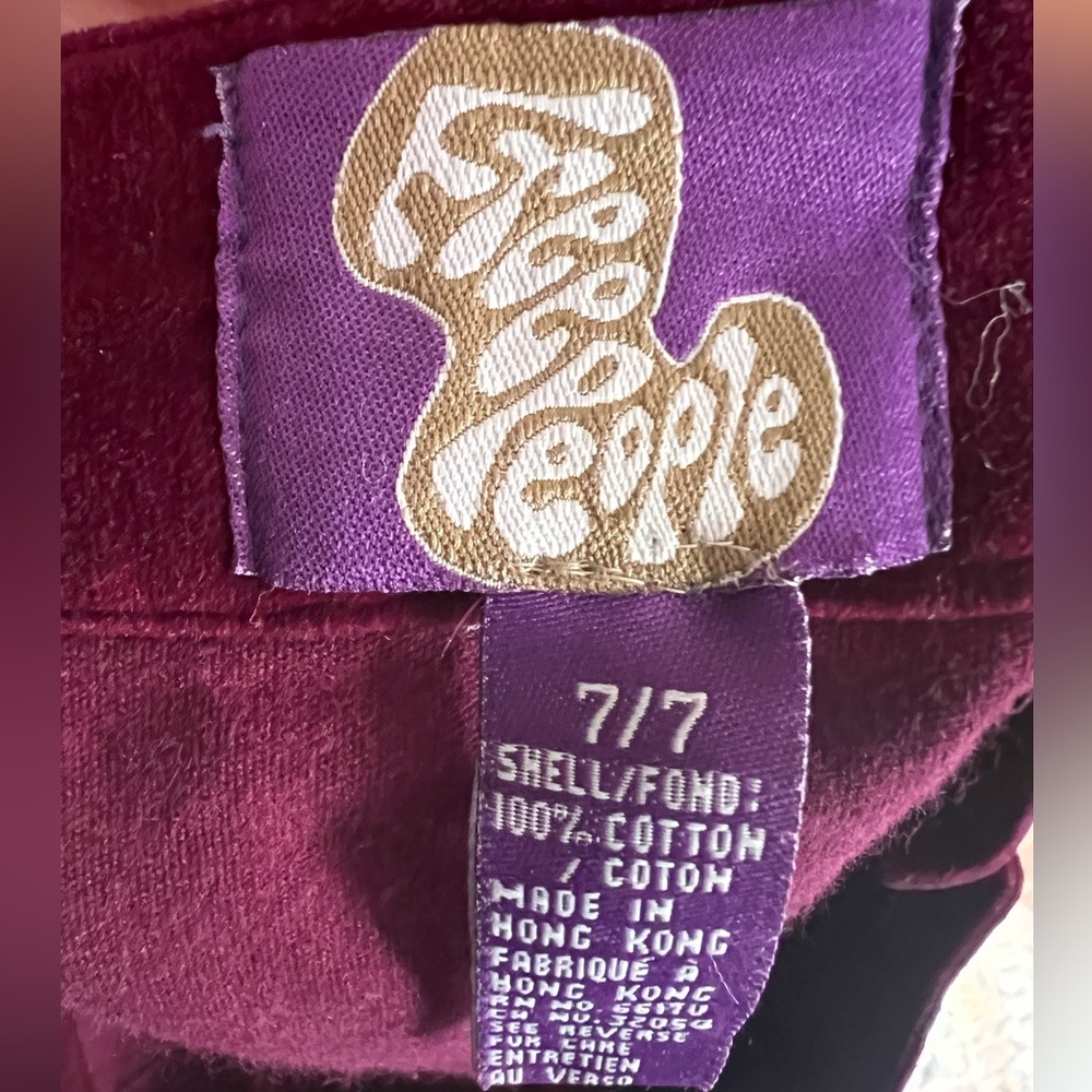 Vintage y2k Free People Velvet Burgundy Mini Skirt Boho Retro Indie Fits Med - Picture 4 of 7